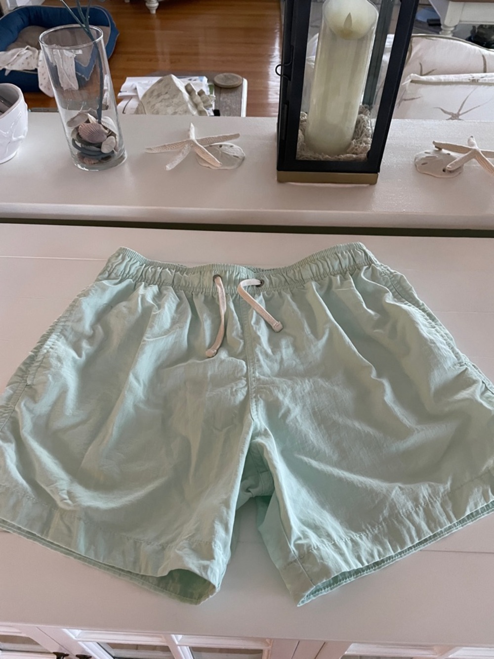 H&M Light Mint Green Men's Drawstring Shorts